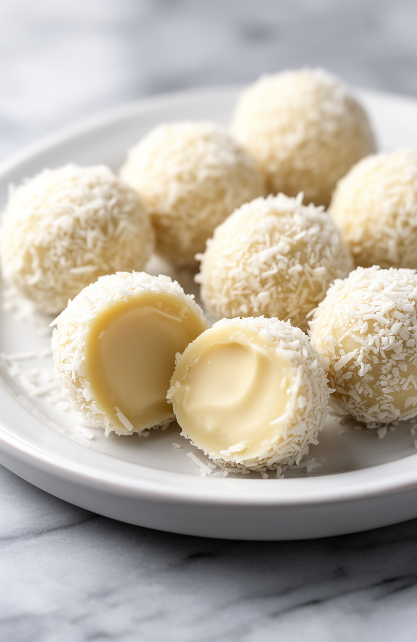 White Chocolate Coconut Truffles