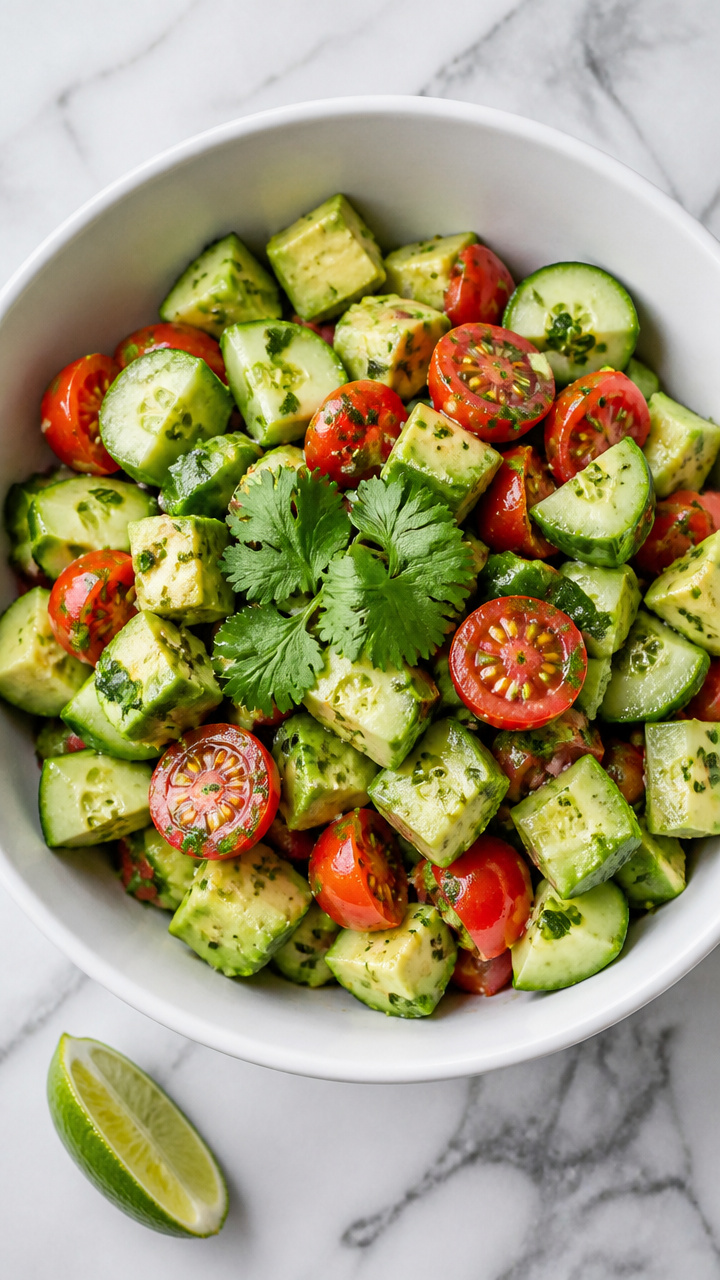 Creamy Avocado Cucumber Summer Salad Recipe