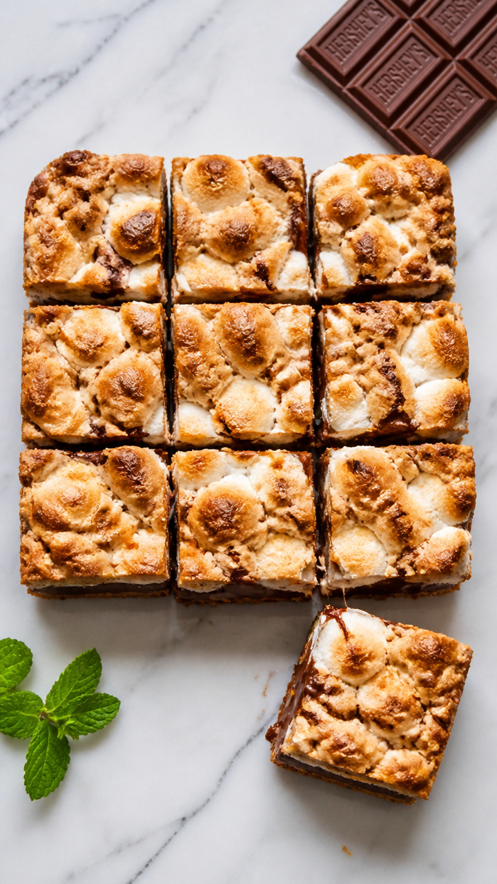 Easy S’mores Bars with Marshmallows and Chocolate