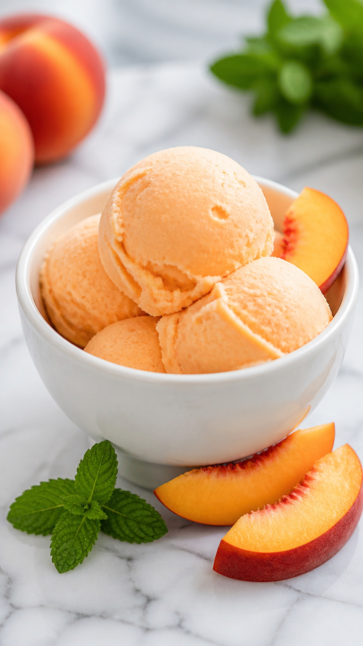 No-Churn Peach Ice Cream – 3 Ingredient Summer Treat