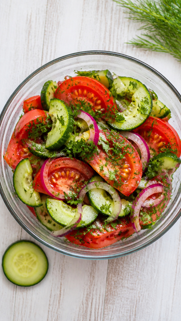 Refreshing Cucumber Tomato Onion Summer Salad