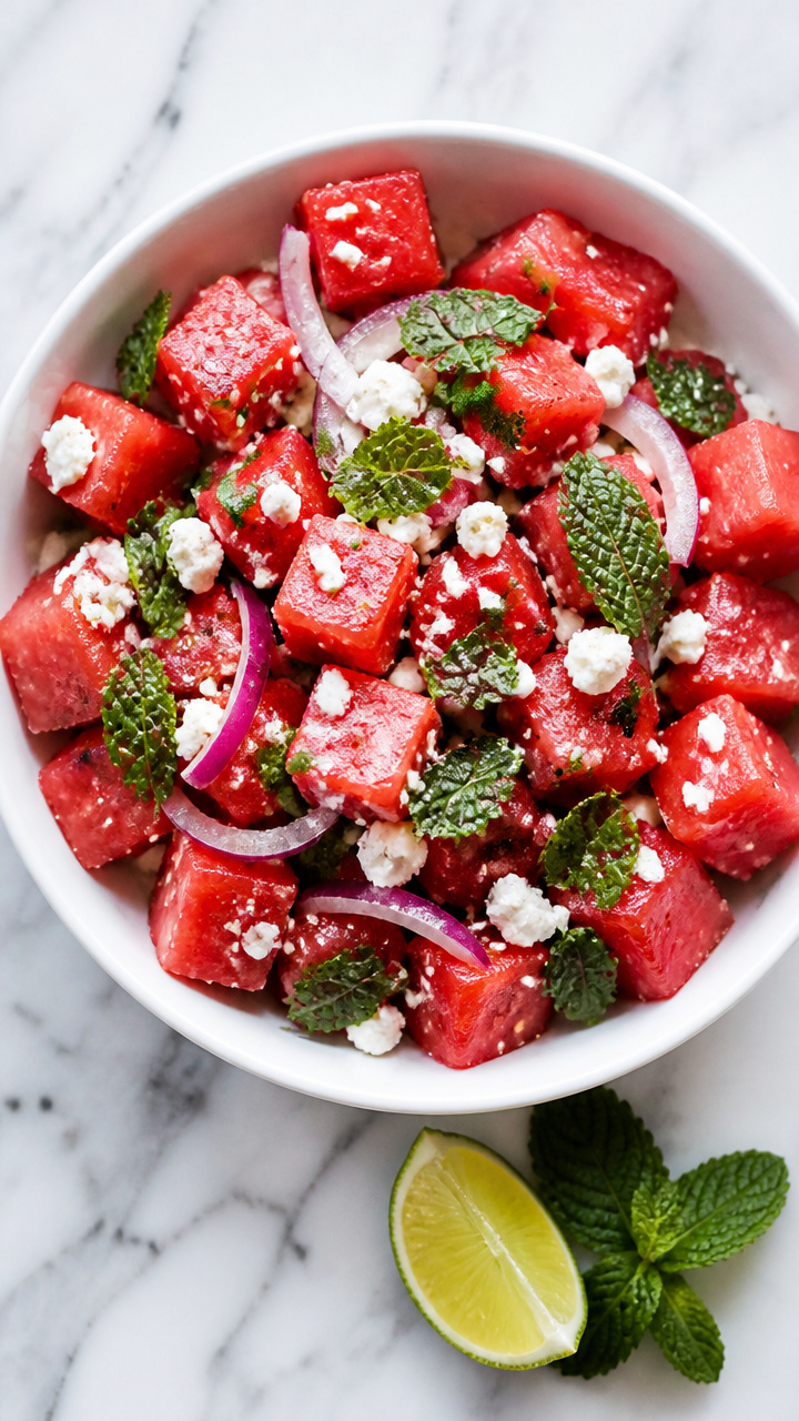 Refreshing Watermelon Mint Summer Salad Recipe